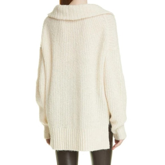 A.L.C. Everett Half Zip Wool Alpaca Pullover Sweater In Natural Size L NWT - Picture 2 of 11